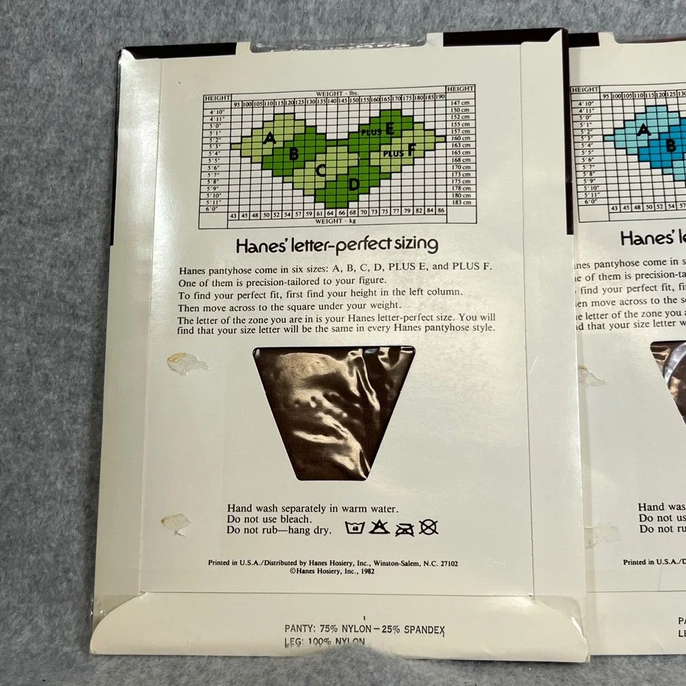 Vintage Lot of‎ 3 1982 Hanes Ultra Sheer Pantyhose Size C Tummy Control 710 719